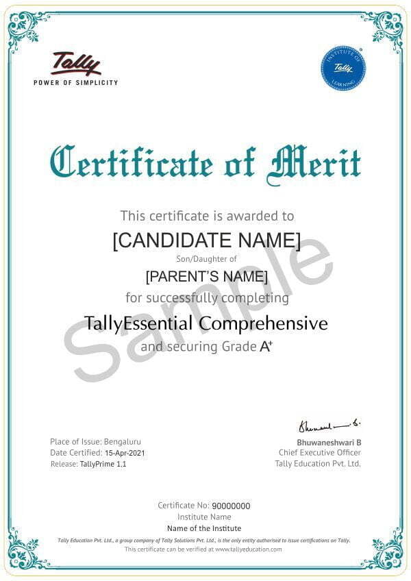 Tally Course Certification